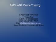 sap hana developement online training in malaysia