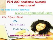 FIN 200 Academic Success-snaptutorial.com