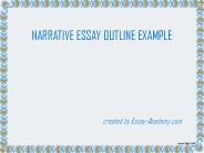 Narrative Essay Outline Example