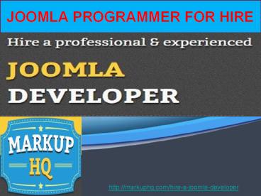 joomla Programmer For Hire