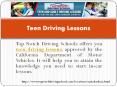 Teen Driving Lessons PowerPoint PPT Presentation