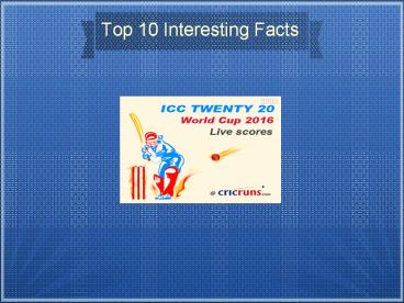 Interesting Stuffs about ICC World T20