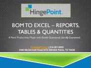 BOM to Excel – Reports, Tables & Quantities