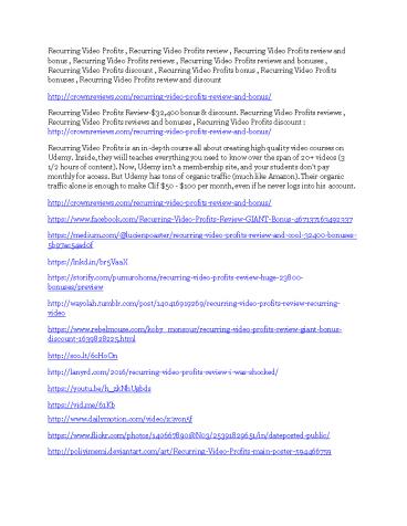 Recurring Video Profits review demo-- Recurring Video Profits FREE bonus