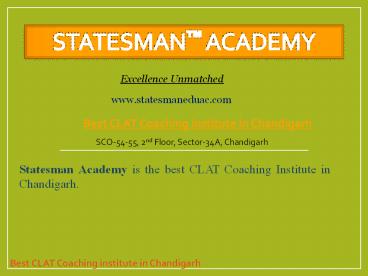 Best Clat Coaching In Chandigarh