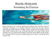 Bisola Akinyemi Swimming for Exercise
