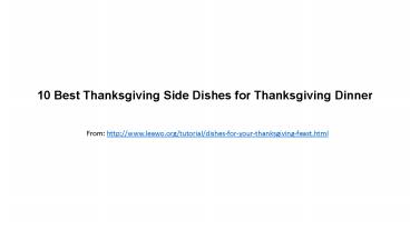 10 best thanksgiving side dishes for thanksgiving dinner