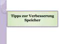 Tipps zur Verbesserung Speicher PowerPoint PPT Presentation