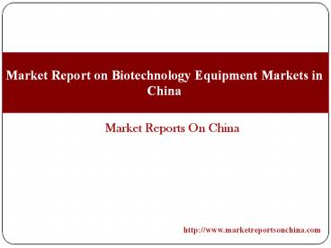 Research Report on Plastic Processing Machinery Markets in China