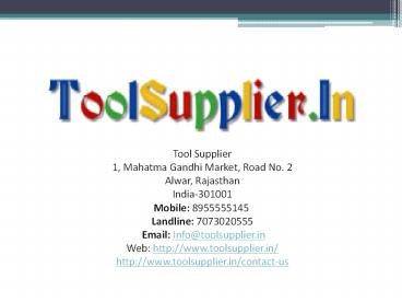 hand tools online in india : Toolsupplier.in