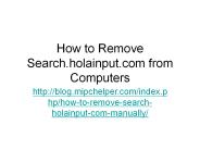 How to Remove Search.holainput.com from Computers