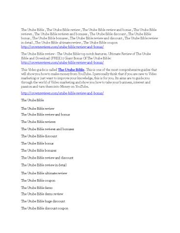 The Utube Bible review & bonuses - cool weapon