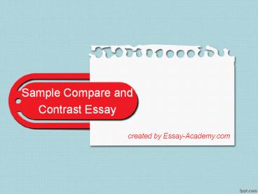Sample Compare and Contrast Essay