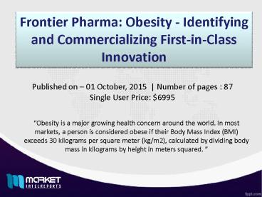 Global Obesity Market Outlook Till 2021