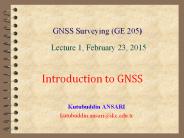 Introduction to gnss