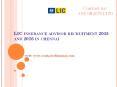 LIC insurance advisor recruitment 2015 and 2016 in chennai PowerPoint PPT Presentation
