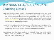 Join NATA/ CEED/ GATE/ NID/ NIFT Coaching Classes
