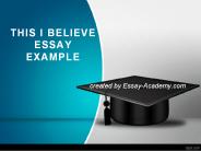 This I Believe Essay Example