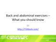 Back and abdominal exercises – What you should know PowerPoint PPT Presentation