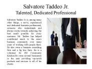 Salvatore Taddeo Jr. - Talented, Dedicated Professional