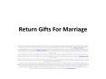 Wedding Return Gifts PowerPoint PPT Presentation