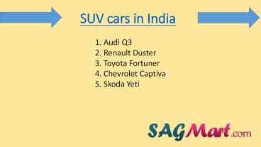 Latest SUV cars in India 2016