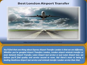Best London Airport Transfer Service in UK
