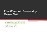 Free iPersonic Personality Career Test - www.ipersonic.com
