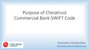 Purpose of SWIFT Code of Chinatrust Commercial Bank