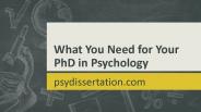 What You Need for Your PhD in Psychology