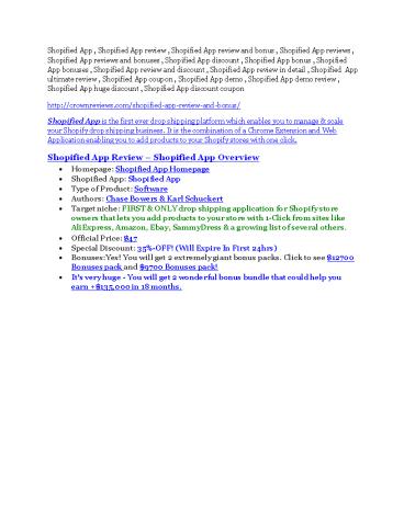Shopified App REVIEW - DEMO of Shopified App