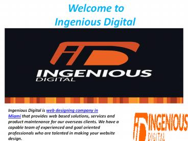 Web Designing Company in Miami | ingeniousdigital
