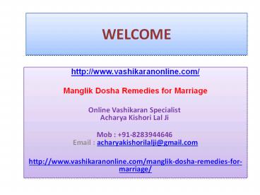 Manglik Dosha Remedies for Marriage