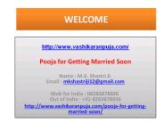 Pooja for Getting Married Soon