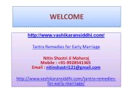 Tantra Remedies for Early Marriage
