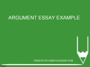 Argument Essay Example