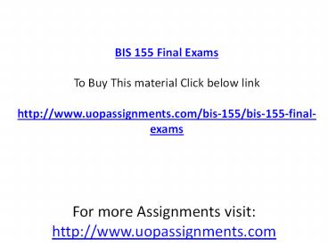 BIS 155 Final Exams