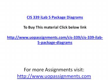 CIS 339 iLab 5 Package Diagrams