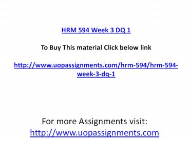 HRM 594 Week 3 DQ 1