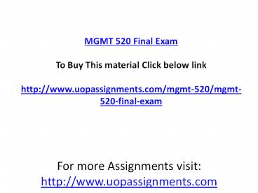 MGMT 520 Final Exam