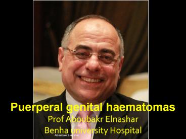 Puerperal genital haematomas