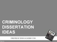 Criminology Dissertation Ideas
