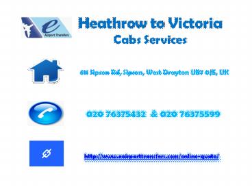 Heathrow to Victoria