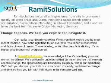 Ramit Solutions | Digital Marketing Agency in Hyderabad,