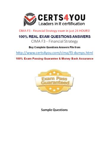 How to pass the Cima F3 exam in first attempt?