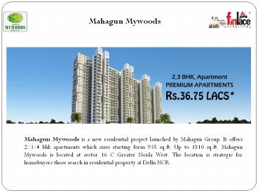 Mahagun Mywoods, Reviews Floor Plans, Greater Noida West