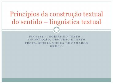 FLC0285 - TEORIAS DO TEXTO - Enuncia