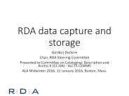 RDA data capture and storage