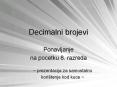Decimalni brojevi PowerPoint PPT Presentation