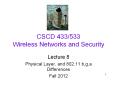 CSCD 433/533 Wireless Networks and Security PowerPoint PPT Presentation
